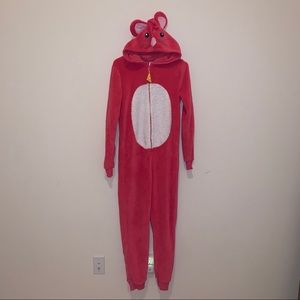 Hot Pink Mouse Footless Onesie